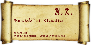 Muraközi Klaudia névjegykártya